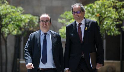 El líder del PSC, Miquel Iceta, amb el president de la Generalitat, Quim Torra.