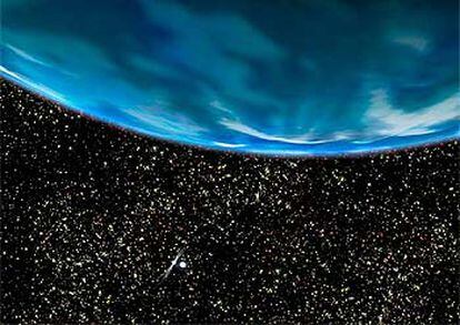 Representación artística del planeta detectado por el Hubble.