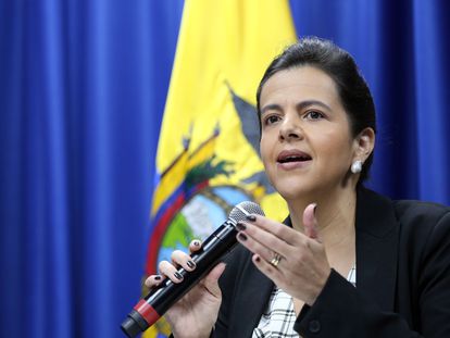 La ministra de Gobierno ecuatoriana, María Paula Romo, en una imagen del 12 de marzo pasado.