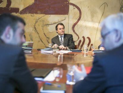 Reunión del Gobierno catalán presidida por el presidente Artur Mas.