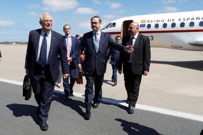 Josep Borrell arribant a Rabat, dijous passat.