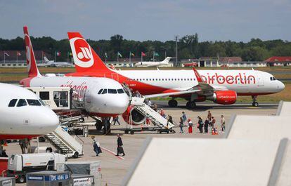 Aviones de Air Berlin en el aeropuerto de Tegel, en la capital alemana.