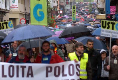 La manifestación de Ferrol ha sido una de las más concurridas de toda la comunidad, la ciudad gallega soporta las cifras de paro más altas de toda Galicia