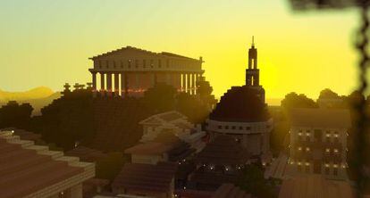 Una ciudad romana recreada con el videojuego 'Minecraft'.