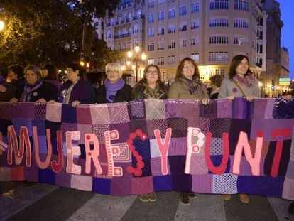 Una de las pancartas de la manifestaci&oacute;n en Valencia con motivo del 8 de Marzo.