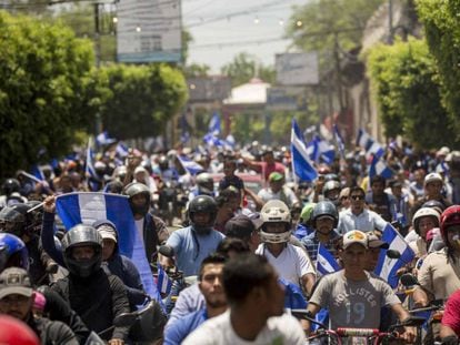 Manifestación este domingo en Masaya (Nicaragua). 
