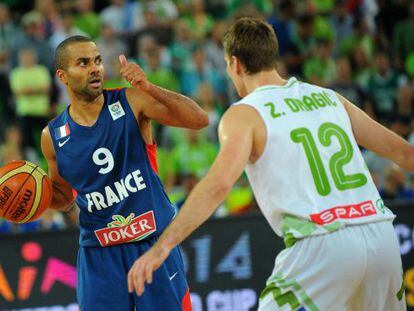 El francés Tony Parker, en el partido de cuartos contra Eslovenia.