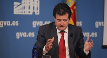 El vicepresidente José Ciscar, en la comparecencia pública posterior al Consell.