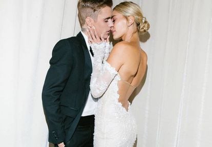 Justin Bieber y Hailey Baldwin, el día de su boda.