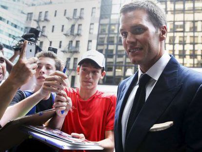 Tom Brady, a su llegada al juicio.