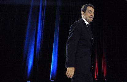 El presidente Sarkozy, en una conferencia el lunes. 