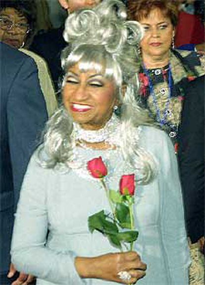 La cantante cubana Celia Cruz, durante el homenaje que recibió en Miami.