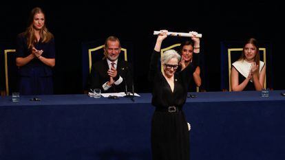 La actriz estadounidense Meryl Streep, premio Princesa de Asturias de las Artes, durante la gala de este viernes.