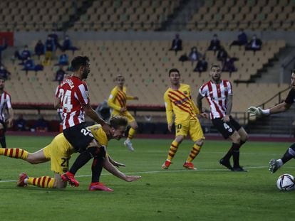 De Jong marca el segundo gol del Barça, en la final de la Copa ante el Athletic de Bilbao.