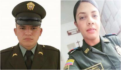 El patrullero, Diego Felipe Ruiz Rincón y la patrullera, Luisa Fernanda Zuleta, asesinados la última semana.