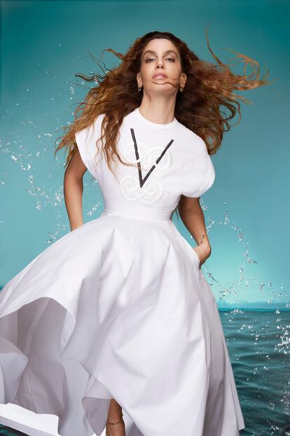 Bianca Brandolini, en la campaña de Giambattista Valli.