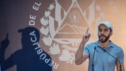 Bukele, el domingo en una conferencia de prensa.