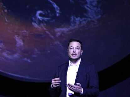 Elon Musk, en el Congreso Internacional de Astron&aacute;utica en Guadalajara (M&eacute;xico), en septiembre.