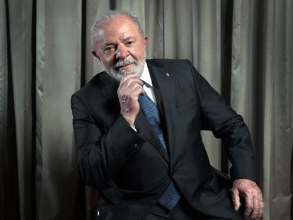 El presidente de Brasil, Lula da Silva, en el Hotel Palace, en Madrid.