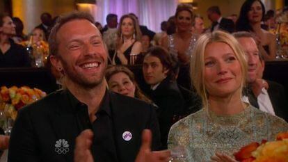 Chris Martin y Gwyneth Paltrow en la entrega de los Globos de Oro en enero de 2014.