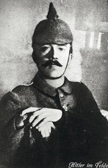 El entonces soldado alemán de primera resultó herido en una pierna el 7 de octubre de 1916.