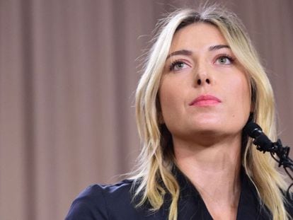 Sharapova, el día en que anunció el dopaje el pasado marzo.