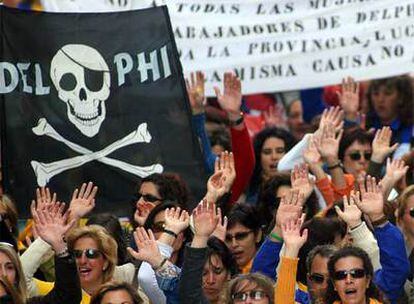 Manifestación de mujeres trabajadoras de Delphi de Chiclana