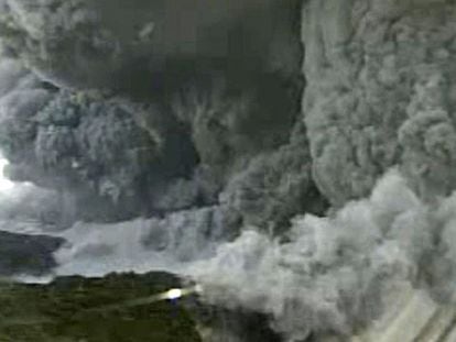 Erupción del monte Shindake hoy.