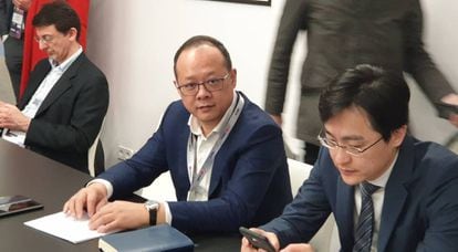 Vincent Pang , presidente para Europa Occidental de Huawei en un encuentro con prensa internacional al que estuvo invitado EL PAÍS.