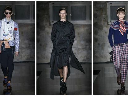 De izquierda a derecha: propuestas de Pablo Erroz, Jnorig y Macson en 080 Barcelona Fashion.