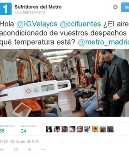 Un tuit de @sufridoresmetro.