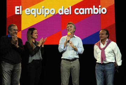 El candidato conservador Mauricio Macri en Santa Fe.
