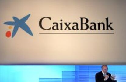 El presidente de CaixaBank, Isidre Fainé, durante su intervención ante la Junta General de Accionistas