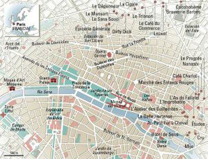 Mapa de París.