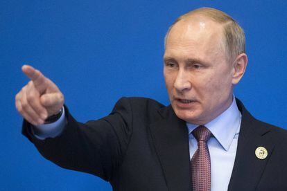 El presidente ruso, Vlad&iacute;mir Putin, en la cumbre de la Ruta de la Seda en Pek&iacute;n (China).