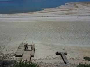 Una imagen de los muelles en el Mar de Salton, un lago al sureste del Estado. California vive su peor sequía desde 1977.