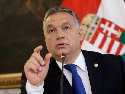  Viktor Orban speaks en una conferencia de prensa en Viena, el 24 de septiembre. 
