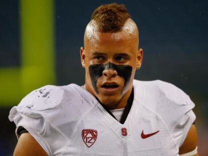 Skov, durante un encuentro con los 49ers de San Francisco.