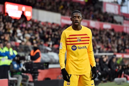 Ousmane Dembelé, durante el partido del pasado sábado en Girona.