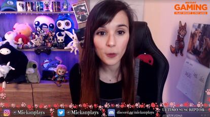 Lorena, autora del canal Mickanplays, en un directo reciente en Twitch.