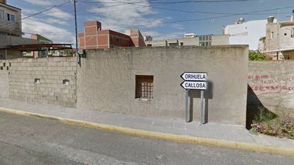 La calle de la discordia entre Orihuela y Rafal, en Alicante. GOOGLE MAPS 