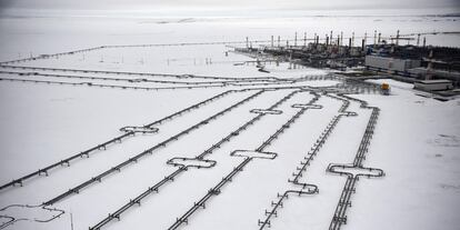 Gasdotto sulla penisola di Yamal nell'Artico.