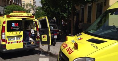 Ambulancias del Summa en el lugar del siniestro.