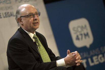 El ministro de Hacienda, Cristóbal Montoro, este fin de semana en Badalona.
