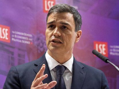 Pedro Sánchez, la semana pasada en una conferencia en la London School of Economics, en Londres.