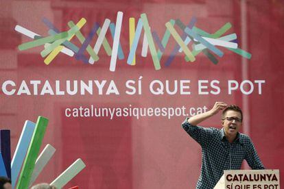 Íñigo Errejón en l'acte electoral de Catalunya Sí que es Pot a Castelldefels.