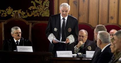 Antonio Montabes, durante su discurso de toma de posesi&oacute;n como nuevo fiscal superior de la Comunidad Valenciana.
