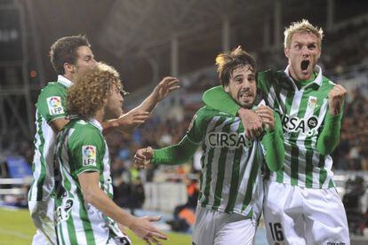 Celebración de uno de los goles del último enfrentamiento entre Getafe y Betis.