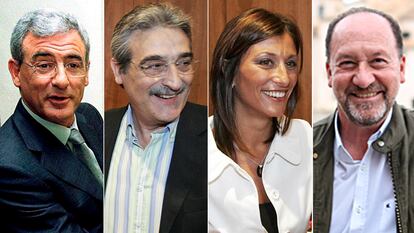 Luis Fernando Cartagena , José Manuel Medina, Mónica Lorente y Emilio Bascuñana, alcaldes del PP del municipio alicantino de Orihuela.