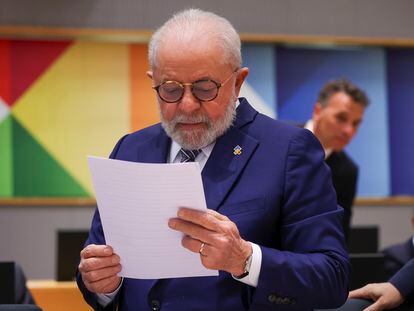 El presidente de Brasil, Luiz Inácio Lula da Silva, durante la cumbre de la UE-Celac.